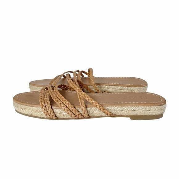 NEW Madewell The Kathryn Espadrille Slide Sandal Tan Leather Women’s Size 6.5 - Picture 6 of 15
